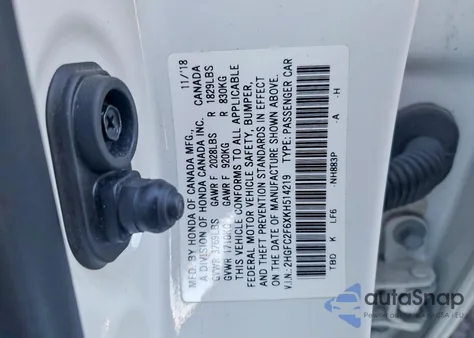 2019 Honda Civic Lx from USA, damaged, VIN 2HGFC2F6XKH514219